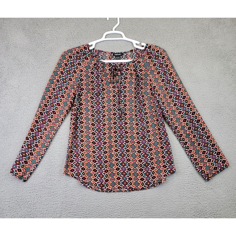 Stoosh Top Womens M Boho Southwest Novelty Print Western Cowgirl Rodeo Geometric